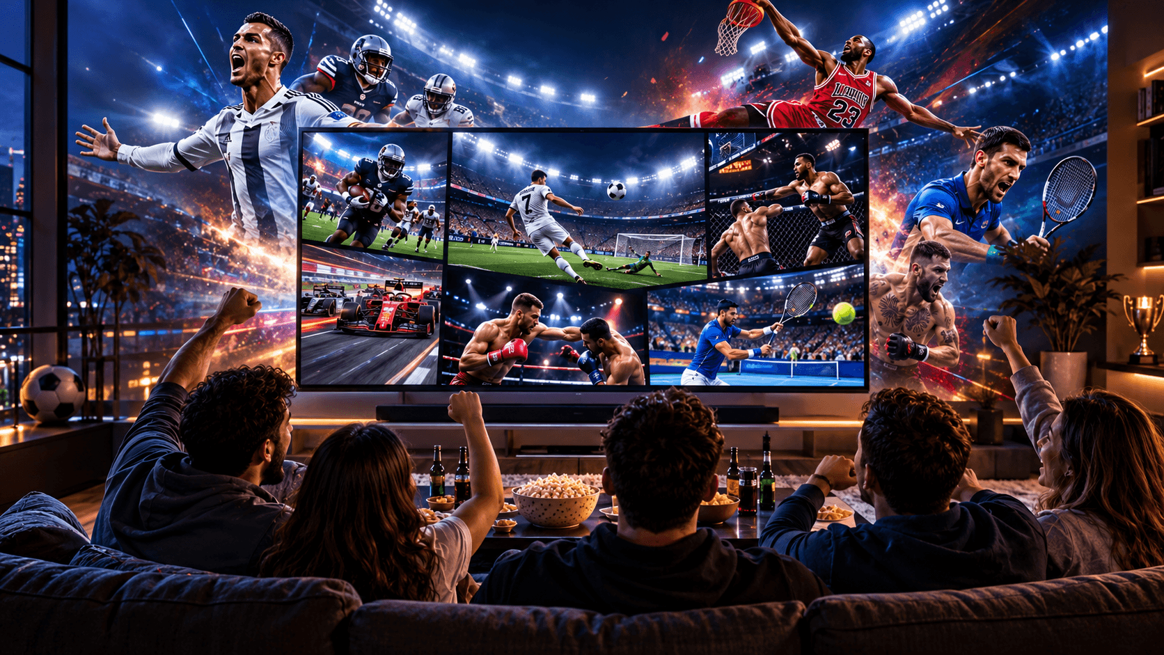 StreamView IPTV Sports & Entertainment Interface Mockup